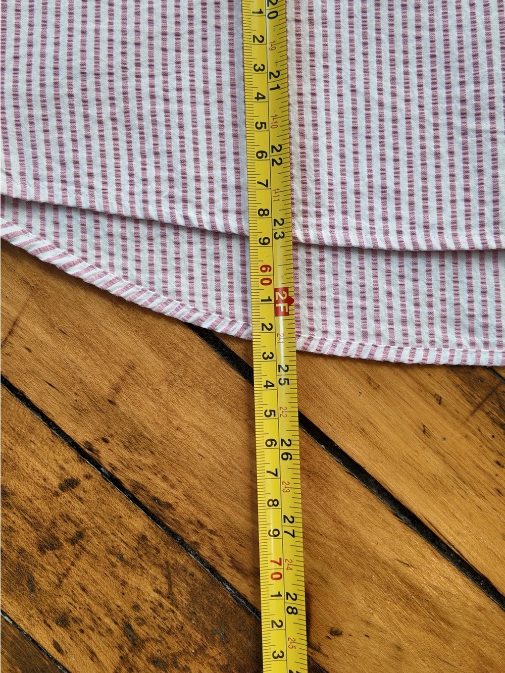 L.L Bean Pink & White Striped Seersucker Short Sleeve Popover Shirt - Picture 8 of 9